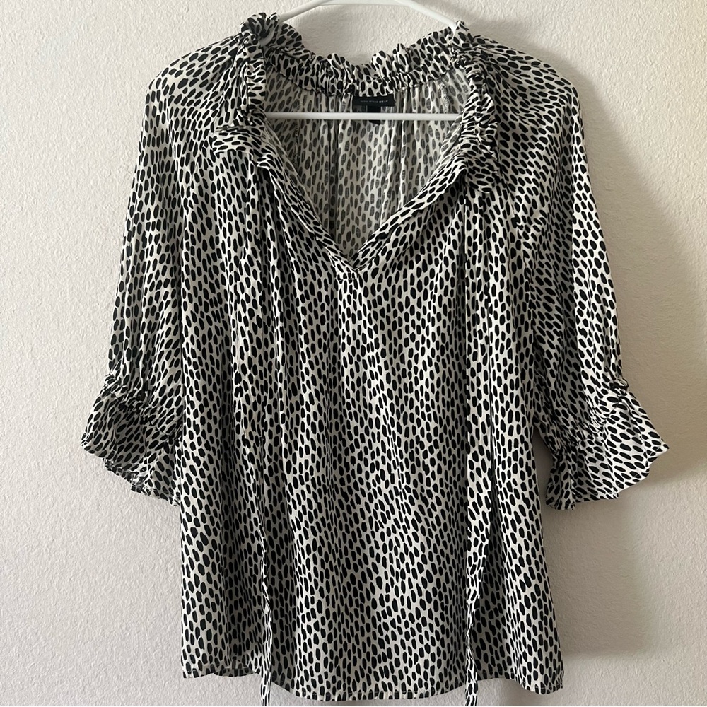 Polka Dot Boho Peasant Blouse